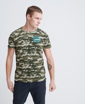 Superdry Dry Graphic Camo Férfi Pólók Camo | APDJT4398